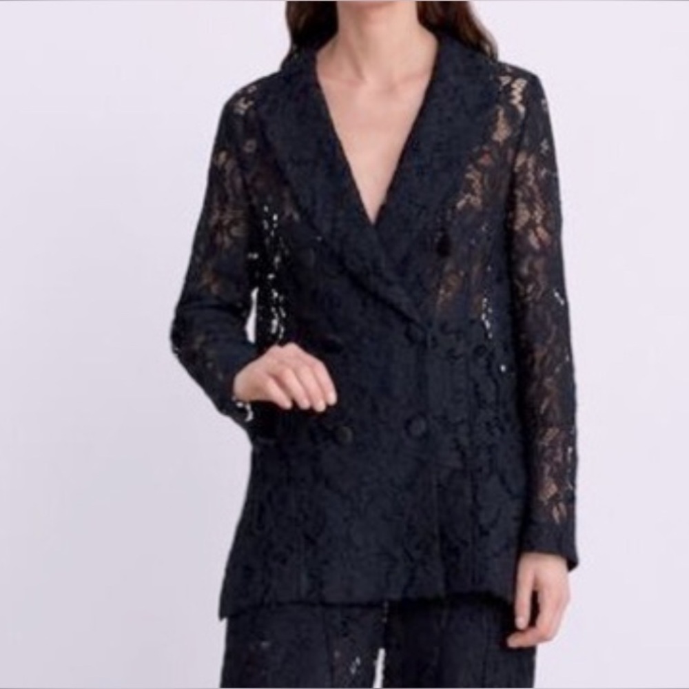 Zara Black Lace Blazer